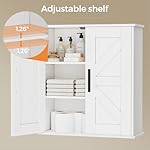 Bathroom Wall Cabinet, Over Toilet Storage Cabinet with Barn Doors and Adjustable Shelves, 3-Tier Medicine Cabinet Wall Mounted, for Bathroom, Kitchen, Entryway, Laundry Room, White, (7.9" D) - Image 5