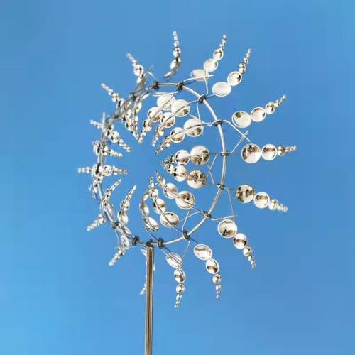 Windrad Garten Metall Sonnenblume 180cm - Bunte Windspiele Für Draußen