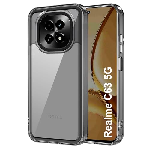 Image of Zapcase Back Case Cover for Realme C63 5G | Compatible for Realme C63 5G Back Cover | Case Cover with Camera Protection | (TPU + PC | Translucent Black)