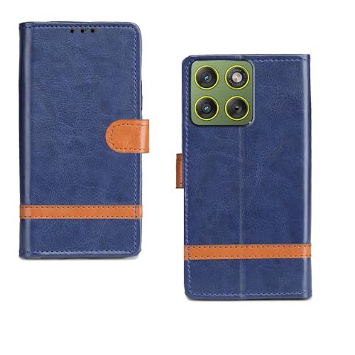 Image of amazon basics Moto Edge 70 5G Flip Cover | Card Pockets Wallet & Stand | Flip Cover for Moto Edge 70 5G (Blue Stripes)