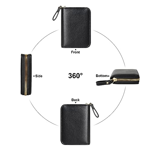 Image of Credit Card Wallet, RFID Card Case Wallet, Zipper Card Cases Holder for Men Women, RFID Blocking, KeyChain Wallet, Compact Size Card Organizer Case for Women