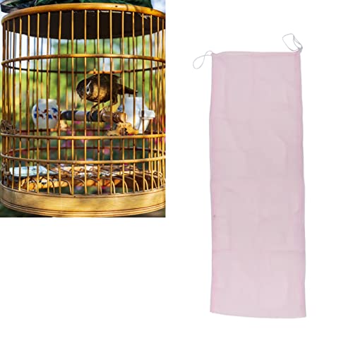 Image of Birdcage Nylon Mesh Net Adjustable Dustproof Seed Catcher Guard Net Cover for Parrots Parakeet Macaw Cage