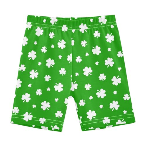 JHKKU Girls St Patricks Day Shamrock Shorts Cotton Cartwheel Bike Kids Biker Under Dress Dance Short Girl Clothes 5T