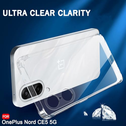 Image of TheGiftKart Back Cover Soft Case for OnePlus Nord CE 5 5G | Best Camera Protection | Inbuilt Dust Plugs & Anti-Slip Grip | Ultra Clear Slim Back Cover Case for OnePlus Nord CE5 (Silicone, Transparent)