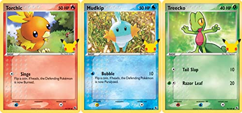 Cartes Jumbo Pokémon Hoenn Treecko Torchic Mudkip 25ème anniversaire