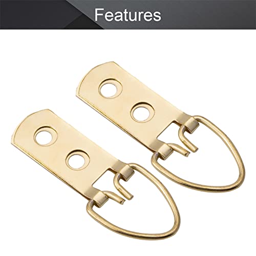 Image of MroMax 30PCS Ring Picture Frame Buckle 2.05 inch x 0.55 inchGold Tone Assortment Kit for Home Decoration Picture Frames Photo Hanging Solutions
