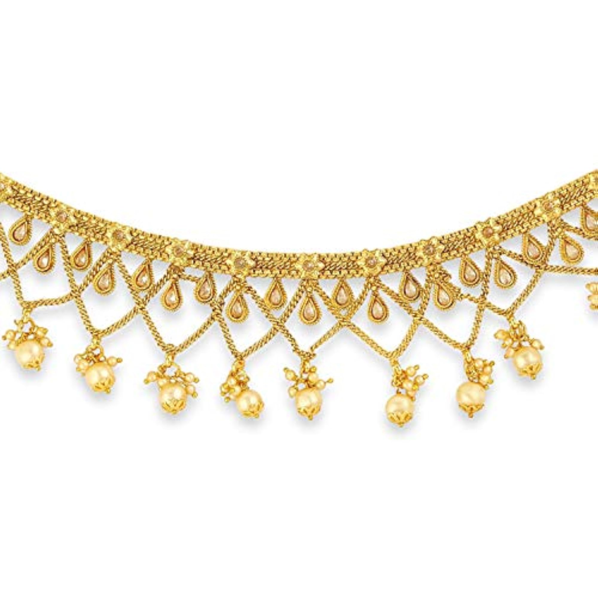Women's Copper and Pearl Tassel Kamarband