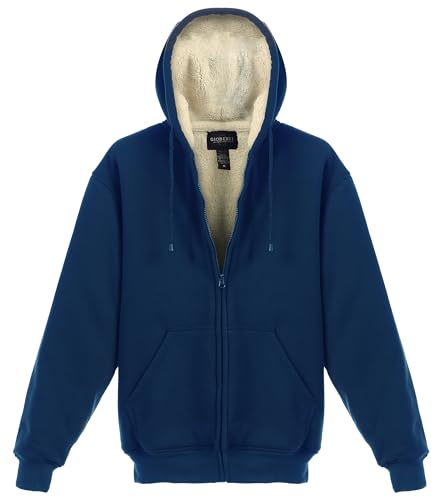 Image of Gioberti Men's Soft Heavyweight Sherpa Lined Fleece Hoodie Jacket