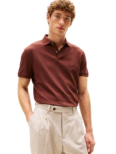 Image of Tommy Hilfiger Men's Short Sleeve Polo Shirts in Regular Fit With Stretch and Organic Pique Cotton