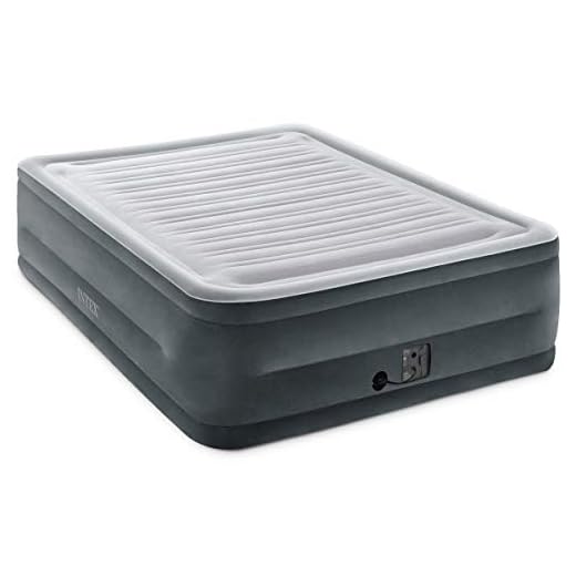 Intex Comfort Plush Elevated Dura-Beam Airbed with Internal Electric Pump, Bed Height 22", Queen