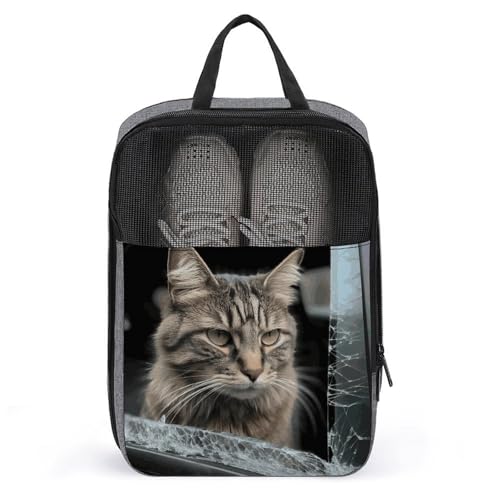Bolsas de viaje protectoras para calzado con asa cómoda y estampado de gato