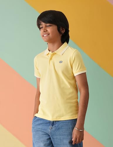 Image of Amazon Brand - Symbol Boys Cotton Rich Solid Polo Tshirt | Collar Tshirts | Half Sleeves | Plain-Regular Fit
