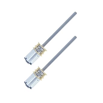 2Pcs DC 12V 120RPM M4 x 55mm 3-12V 20-3000RPM N20 Motor with Threaded Shaft for Rc, High Precision Motor with Lead Screw 12-120