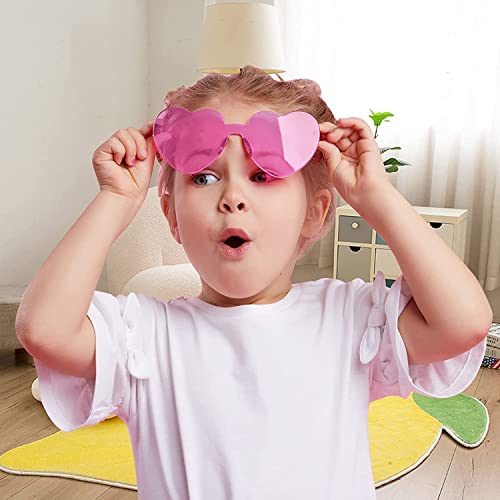 AEAHALY Heart Sunglasses for Women and Men Rimless Heart Shaped Sunglasses Heart Glasses Bachelorette Bride Party Favor4