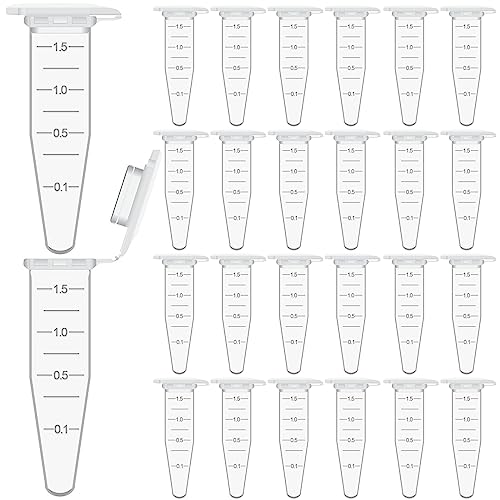 50 Piezas Tubo De Microcentrífuga Con Tapa,Microtubos De Ensayo Para Laboratorio,Tubo De Ensayo Centrifuga Transparente,Tubos De Centrífuga Plástico Con Tapón A Presión Graduados Microtubos,1.5ml