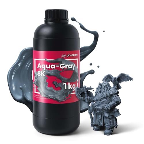 Phrozen Auqa-Gray 8K RÃ©sine d'imprimante 3D | 405 nm UV PhotopolymÃ¨re Resin pour impression 3D LCD/DLP/SLA | Haute PrÃ©cision, Faible Odeur, Non Cassante - Gris (1kg)
