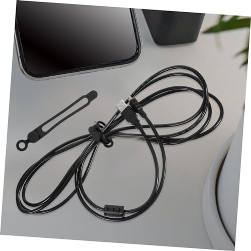 Pack de 10 Bridas de Silicona para Gestión de Cables, Oficina y Hogar, Color Negro miniatura 6