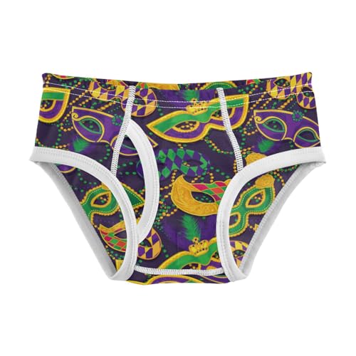 Boys' Exclusive Briefs Toddler Underwear 95% Combed Cotton Boxerbriefs 2T Mardi Gras Mask Pattern 27