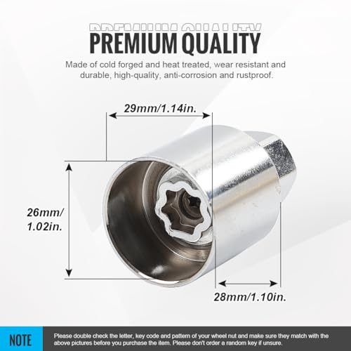 Image of Rbanna1 1pc Metal Locking Scoket Adaptor Wheel Nut Screw Lug Removal Key Tool 801 Sliver For Dodge Journey 2016-2020 Car