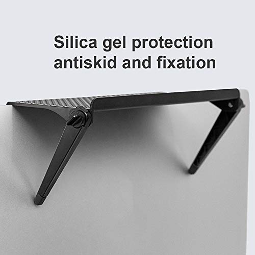 Image of Hovico 2Pcs TV Screen Adjustable Storage Top Shelf Computer Monitor Screen Top Shelf for Cellphone Stand, Cable Boxes, Camera, Media Boxes, Remote Controls, Router and Home Decor - Black 8.5inch