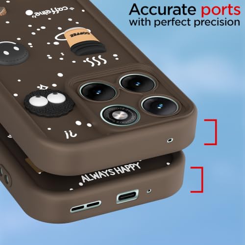 Image of Pikkme Back Cover for Motorola Moto Edge 70 Fusion 5G | 3D Bear Silicone Cute & Fun Coffee Cartoon | Full Body Protection Bumper Case (Brown)