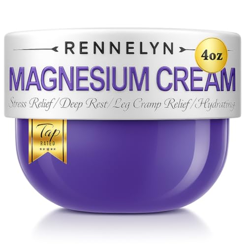 Rennelyn Magnesium Cream Leg Cramps: Soothing Lotion with Magnesium Glycinate, Malate, & Chloride
