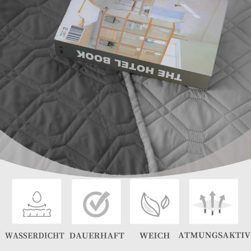 Amarrirose wasserdichte Hundedecke - Robuste Hundematte,75 * 175cm Outdoor hundematte maschinenwaschbar,Wendedecke hundedecke für unterwegs,Hunde & Katzen geeignet Grau + Dunkelgrau