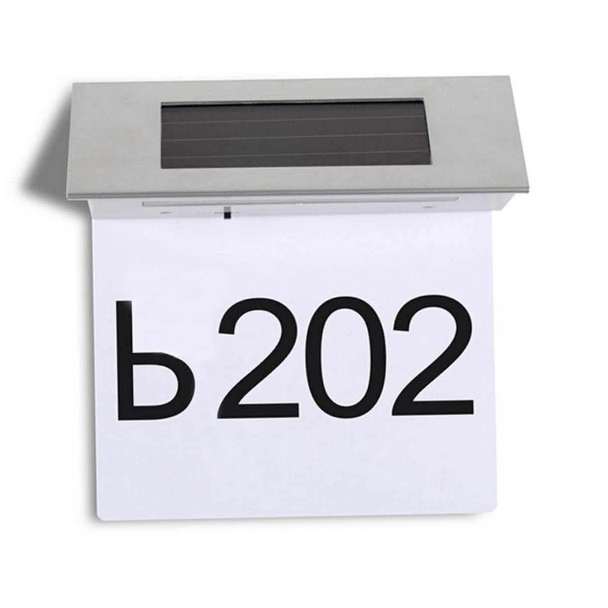 Lampada Solare per Numeri Civici 2 Pezzi con LED Bianco Freddo, Energia Risparmio, Facile da Installare, in Acciaio Inox e Abs, Resistente Ip65 per Uso Esterno Casa