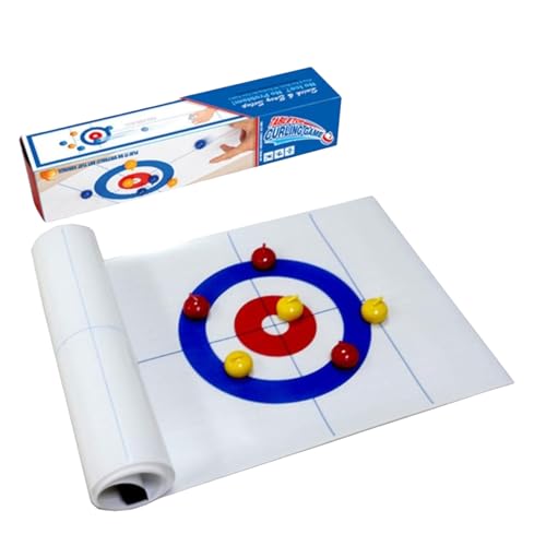 Curling Game Operated Hovering Curling Set Fun Family Game for Kids and Adults 8 Curling Stones and Floor Mat Olympic Sport Party Game Equipment