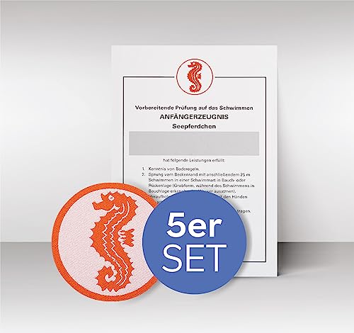 Schwimm Schmidt Schwimmabzeichen Set | Abzeichen Frühschwimmer Seepferdchen Easy ON + Urkunde Seepferdchen (5)