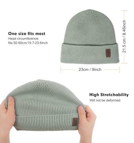 Image of Wmcaps Winter Beanie for Men Women, Fleece Lined Beanie Soft Warm Knit Hat Ski Stocking Cuffed Cap