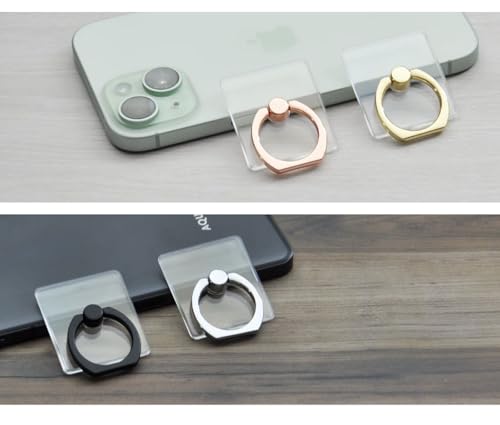 GoodsLand(グッズランド) 【 4color 】 薄型 スマホリング 透明 クリア おしゃれ 可愛い かわいい ホールドリング 落下防止リング 360度回転 スマホスタンド GD-SMARIN-GD