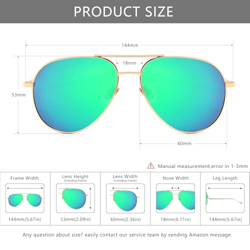 Image of SUNGAIT Women's Lightweight Oversized Aviator Sunglasses