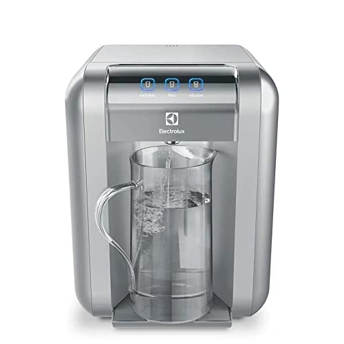 Purificador de Água Gelada Fria e Natural Elétrico Compacto Eletronico placa Electrolux cinza prata