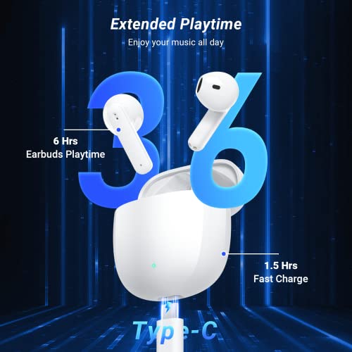 Draadloze Oordopjes Godyse Draadloze Hoofdtelefoon Bluetooth 5.3 met 4 Mic ENC Ruisonderdrukking HiFi Stereo Bluetooth Sport Oortelefoon met 36hPlaytime Type-C Opladen IPX6 Volume Controle met Sport/Fitness - Afbeelding 5