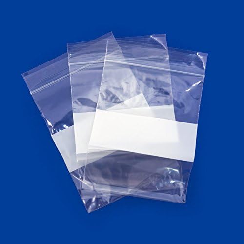 JewelrySupply Clear Plastic Reclosable Zipper Bags 3x4 W/White Block (Package of 100)