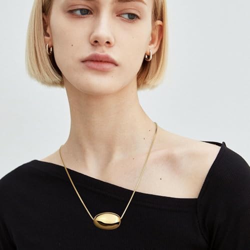 Gold Pendant Pearl Layered Choker Necklace Set for Woman, Chunky Charm Adjustable Pearls Bead Gemstone Shell Conch Tiger Eye Natural Stone Bow Chain Nacklaces Fall Fashion Prom Jewelry Gift.2