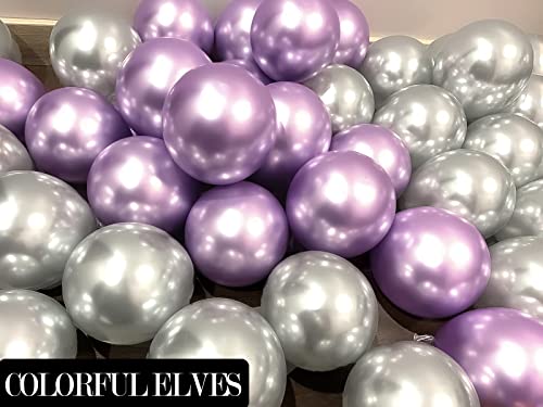 Image of 100 Pack 5 inches Metallic Silver Balloons Small Mini Chrome Helium Shiny Silver Balloon for Party Decorations