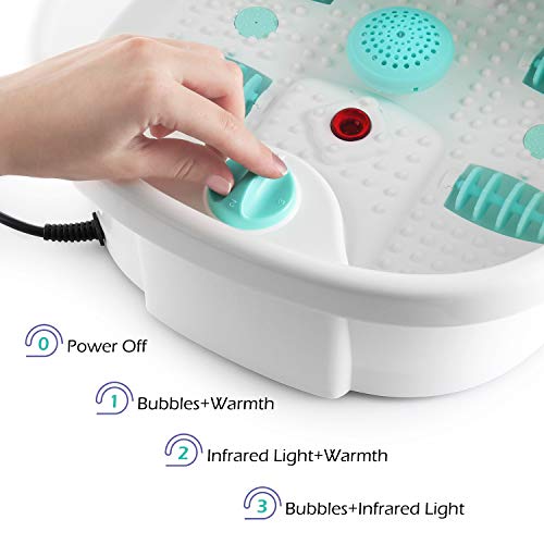 Belmint Home Foot Spa Bath Massager - All In 1, Water Jets, Bubble Massaging With 2X Loofahs For Scrubbing, Bath Salt Holder - Soak Your Feet, Deep Stress Relief Feet Tub #TOP2
