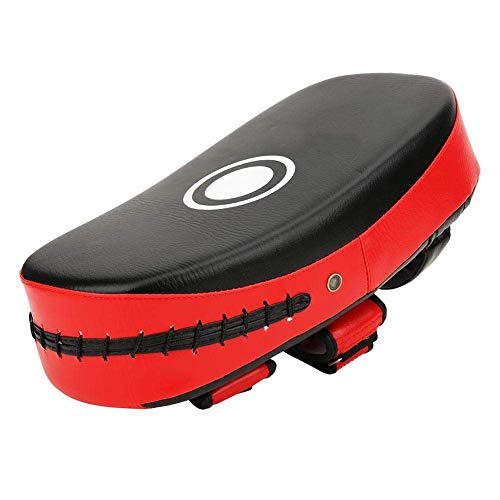 Muay Thai Pad para entrenamiento |Curved Kickboxing Kicking Strike Shield |Entrenamiento Kick Boxing, MMA, Artes Marciales, Karate, Taekwondo |Punzonado, pie, rodilla y codo 1 pieza ((rojo))