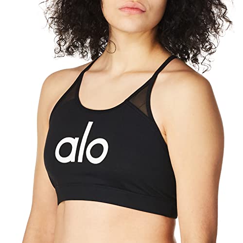 Alo Yoga Women's Starlet Bra, Black/Alo/White, Medium