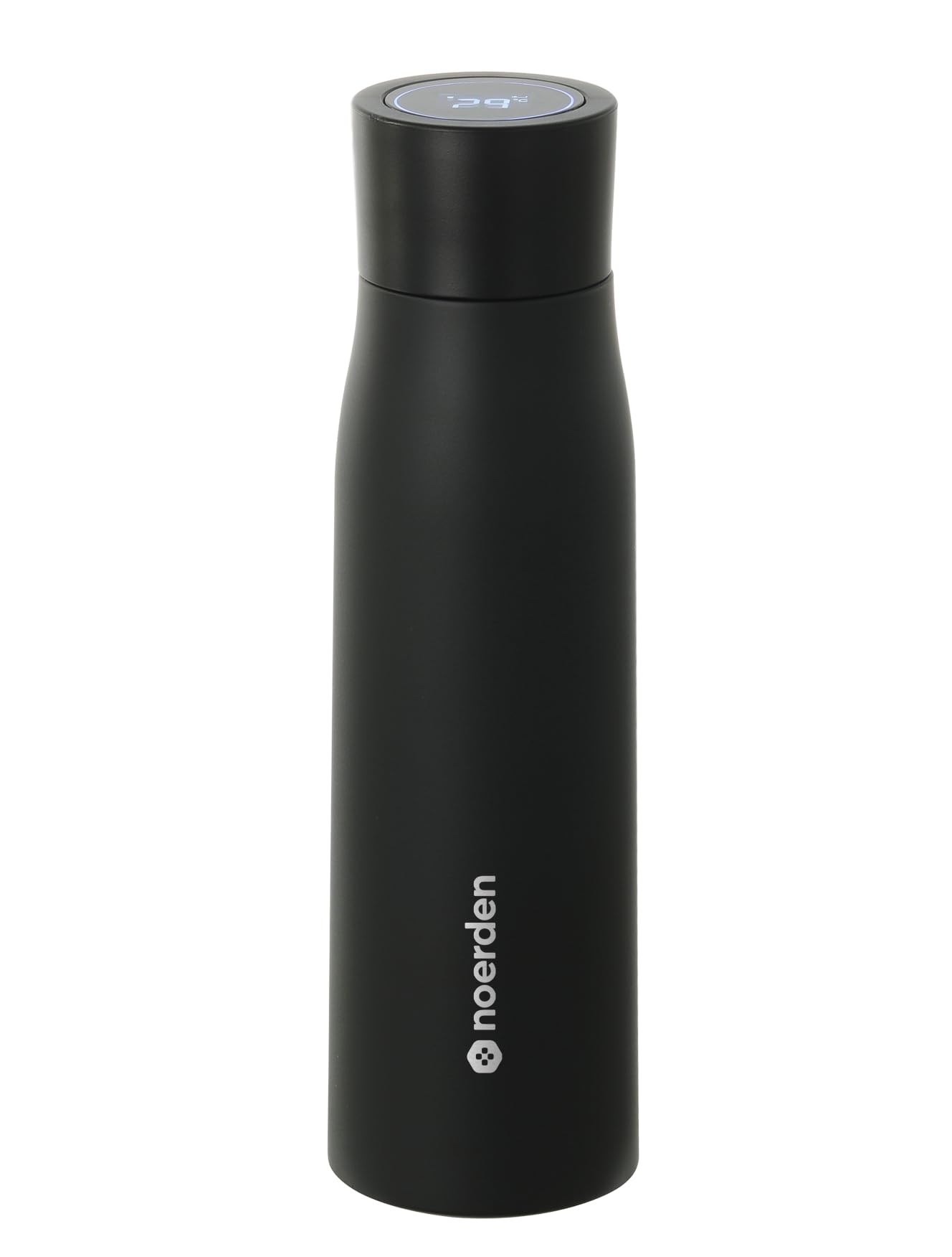 Noerden Liz+ Smart Water Bottle - Black - UV Sterilization - Temperature Monitoring - Hydration Reminders