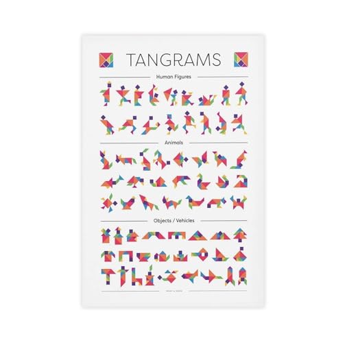 Toile géométrique Tangram pour embellir la chambre et le salon