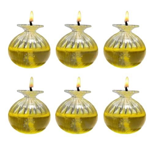Image of Glass Fancy Udupi Nanda Table Diya | Akhand Glass Diya | Chambu Diya for Puja Room, Temple Home Office Festive Decor (Pack of 12)
