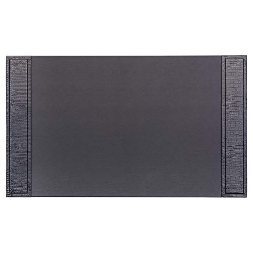 Dacasso Crocodile Embossed Leather Desk pad, 34 x 20, Black #1