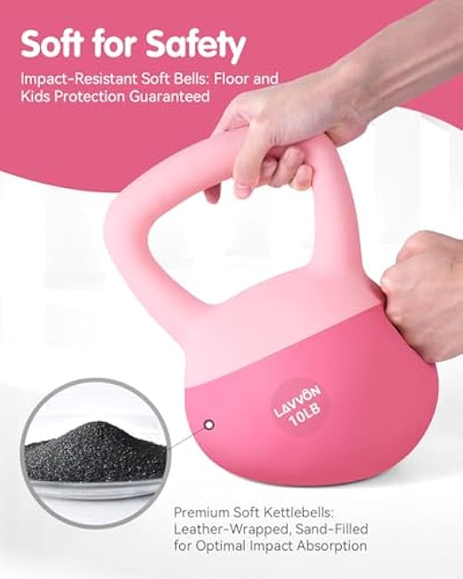 Soft Kettlebell - Cushioned Impact-Resistant Base and Anti-Slip, Kettle bell Anti-Slip Grip Weight for Home Workouts, Safe Strength Training Kettlebells Sets for Women & Men, With Non-slip Gloves