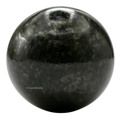 Image of Certified Nuummite Crystal Ball for Meditation - Premium Crystal Vastu Items for Home and Feng Shui Items for Good Luck - Ideal for Pooja Supplies and Spiritual Practices (2 inch Inch)