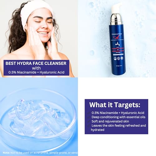 Image of A+ Korean Glass Hydra Foaming Face Cleanser with Rice Water, 0.5% Niacinamide & Hyaluronic Acid | Hydrating, Non‑Comedogenic, Fragrance‑Free Face Wash for Normal & Dry Skin| Men & Women (100 ml)