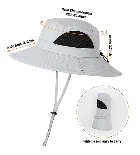 Wmcaps Sun Hats, Wide Brim UPF 50+ Sun Hats for Men Summer Beach Safari Hat UV Protection, Foldable Fishsing Walking Hiking Boonie Hat with Breathable Mesh and Adjustable Chin Strap - Image 3