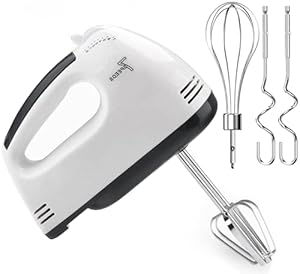 Hand Mixer, 7 Speed Electric Cake Whisk Food Mixer Self-Control/Turbo Boost with 5 Stainless Steel Accessory Food Beater for Cake Bread